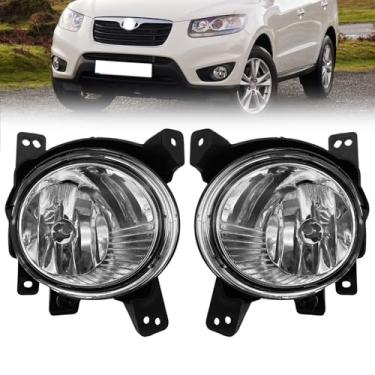 Imagem de Nioboee Faróis de neblina compatíveis com Hyundai Santa Fe 2010 2011 2012 par de faróis de neblina do lado do motorista e do passageiro