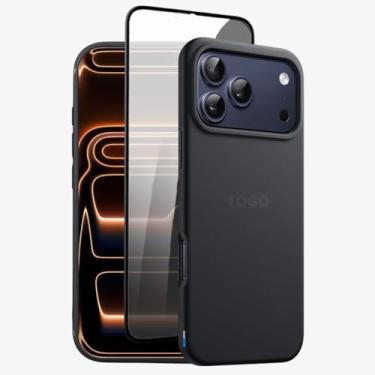 Imagem de Kit Capa Capinha Case Proteção Premium Preta Anti Impactos + Película de Privacidade (iPhone 17 Pro Max)