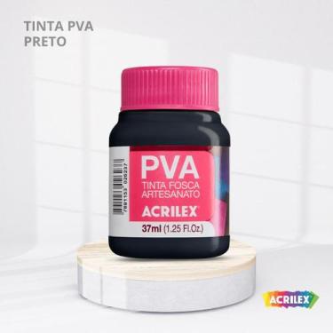 Imagem de Tinta pva fosca para artesanato com 37ml cor preto - ACRILEX