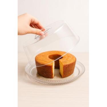 Imagem de Porta Bolo Trança com Tampa Boleira 26cm Acrílico Grande - KEITA