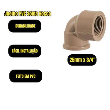 Imagem de Kit 3 Joelho Soldável Com Rosca 25mm X 3/4 Canos - FORTLEV