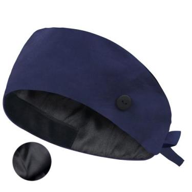 Imagem de Boné de trabalho QBA ajustável de algodão com botão roxo ameba