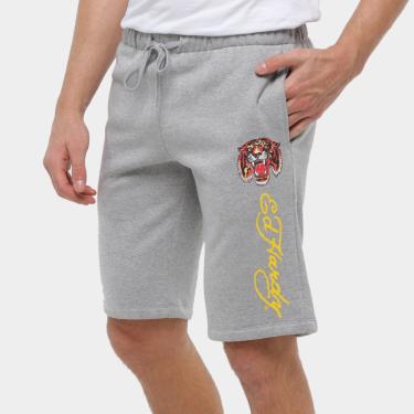 Imagem de Bermuda Moletom Ed Hardy Tiger Masculina-Masculino