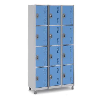 Imagem de Armário de Aço 12 Portas Locker Ideal para Academia e Escola - W3, AZU