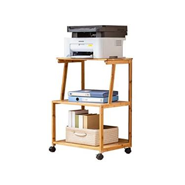 Imagem de Suporte de impressão Suporte de impressora pequena de três camadas/quatro camadas com polias Rack de armazenamento removível Rack de documentos Carrinho de scanner adequado para mesa de impressora de