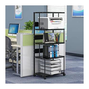 Imagem de SUNESA Suporte de impressão, escritório em casa, 5 camadas, prateleira para impressora, prateleira, armário de mesa de cópia, suporte de armazenamento móvel, quadro principal, mesa de impressora