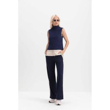 Imagem de Calça Feminina Em Moletom Essendi Azul Escuro