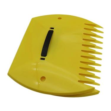 Imagem de Ｂｅｓｇａ Pás para folhas, garras, pegadores de folhas, ferramentas de jardinagem, ancinhos manuais para recortes de grama, espalhamento de detritos, cobertura, Retângulo Amarelo
