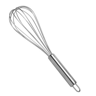 Imagem de Batedor de ovos inox pequeno fouet 25cm utensílio de cozinha resistente prático para massas omeletes