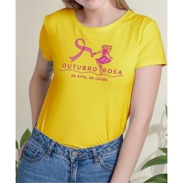Imagem de Camiseta Camisa Feminina Masculina Algodão Campanha Outubro Rosa Preve