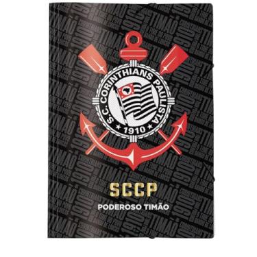 Imagem de Kit de Pastas Aba Elásticas, Dac, Plástica, Corinthians, Sem Lombo, Pacote com 10