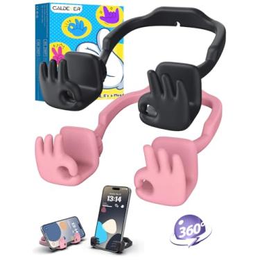 Imagem de Meias de Natal para adolescentes, meninas, crianças, mulheres: pacote com 2 unidades de suporte para celular 3D OK suporte de telefone de mão para presente de mesa para adolescentes adultos, mãe