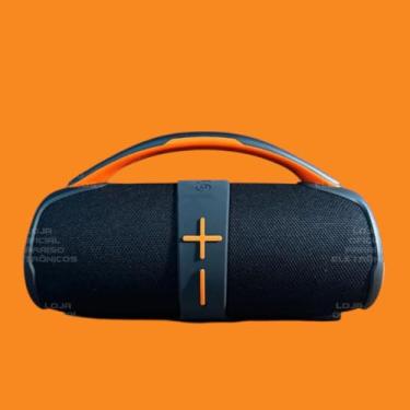 Imagem de Caixa de Som Bluetooth Golden Pro GP-A60, 50W, Portátil, À Prova D'água, 28cm, Preto e Laranja