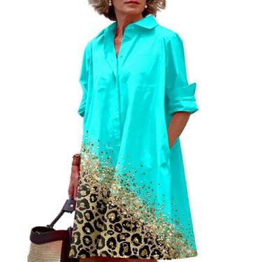 Imagem de Vestido Zhyaj Boho Summer Maxi Blue com bolsos para mulheres