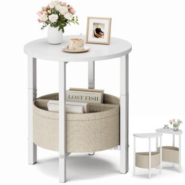 Imagem de Mesa lateral Vagusicc Small Round com conjunto de armazenamento de 2 b
