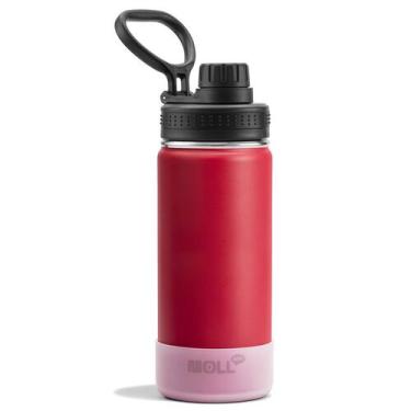 Imagem de Garrafa de água Mollcity Kids School 500mL em aço inoxidável vermelha