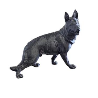 Imagem de Escultura Cão Pastor Alemão Decorativa Linda Estatueta Decoração Pet I