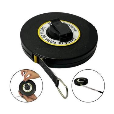 Imagem de Trena Métrica Preta 20 Metros Fibra de Vidro com Manivela - STARTOOLS