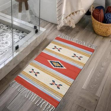 Imagem de 2 Tapete Banheiro Kilim Absorvente 100% Algodão 50 X 70 M07