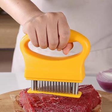 Imagem de Amaciador de carne com 48 lâminas de agulha ultra afiadas de aço inoxidável, com capa de proteção, máquina de cozinhar resistente para amaciar carne, peru, frango, bife, vitela, porco, peixe, etc