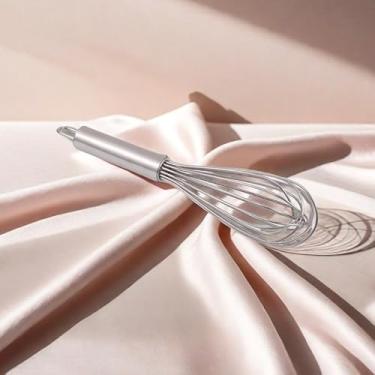 Imagem de Batedores de 25,4 cm para cozinhar, batedor de aço inoxidável engrossado para cozinhar, batedor de balão para misturar, bater ovos (prata)