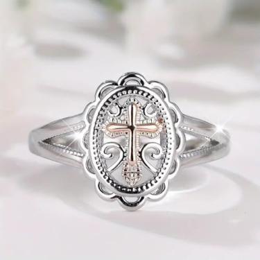 Imagem de Anéis de noivado de zircônia cúbica banhados a prata, alianças de compromisso, festas noturnas, presentes de dia dos namorados, alianças de eternidade para mulheres, 9, Cobre, Sem pedra preciosa