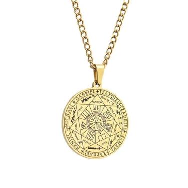 Imagem de Colar masculino com pingente Magic Array de aço inoxidável forjado joias masculinas, one size, Aço inoxidável, Sem Pedra Preciosa