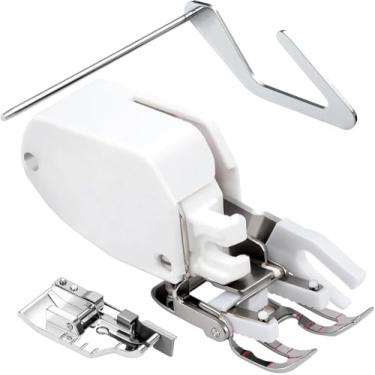 Imagem de Pé de caminhada aberto com guia para máquina de costura Brother, acolchoado e costura de calcador, ponto através de várias camadas e estampas correspondentes, serve para Brother, Janome, Singer e mais