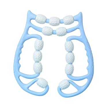Imagem de menolana Rolo de massagem circular para pernas com 13 rodas, ferramenta de massagem manual para exercícios de condicionamento físico e antebraço, para academia, Azul