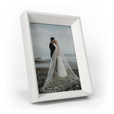 Imagem de Porta Retrato 10x15 De Vidro Chanfrada Decorativo Foto Vertical Horizo