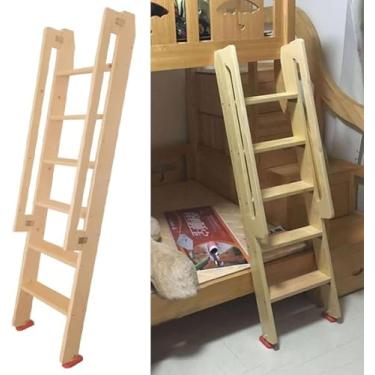 Imagem de Escada De Madeira Para Crianças Com Alças De 3 4 5 6 7 Degraus Para Crianças, Tapetes Largos, Suportes De Gancho, Almofadas Para Os Pés, Escada De Cama Extra Alt, 100cm/39.3"/3.2ft Tall