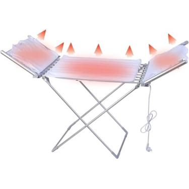 Imagem de Secador De Roupas Aquecido Elétrico Rack De Cavalo Interno Dobrável Secador De Roupas Aquecido Elétrico Aquecedor De Toalhas Aquecedor De Toalhas X-legs Roupa Estável Em Pé Lavagem E Secage