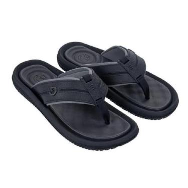 Imagem de Chinelo Masculino Cartago Fuji Preto e Cinza Confortável, Preto, Preto
