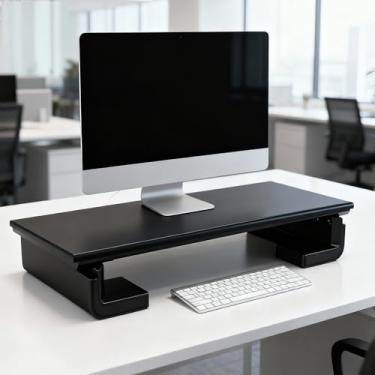 Imagem de Asixxsix Suporte do computador, Desenho ergonômico Monitor Riser com porta USB 2.0 e pés anti-deslizamento, Riser prateleira mesa tela para Computadores Laptops Televisões Alto-falantes