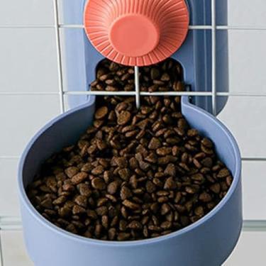 Imagem de Qiilu Tigela de Garrafa de água Automática para Animais de Estimação Suspensa - Alimentador Automático para Cães, Gatos, Cães, Coelhos - Capacidade de 1L (Névoa Azul)