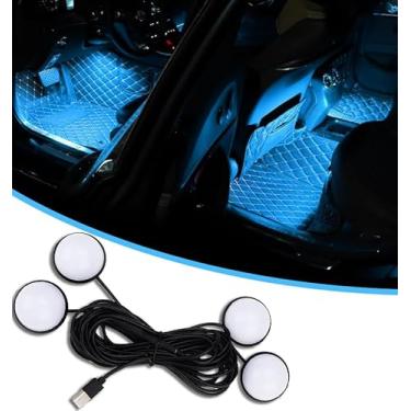 Imagem de Luzes LED para interior de carro, acessórios de carro, kit de luz neon ambiente automotivo com porta USB, presentes para homens e mulheres, luzes decorativas 4 em 1 para carro, jardim, casa, festa