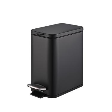 Imagem de Lixeira Brinox Frame 5L Retangular com Pedal Balde Removível Preto
