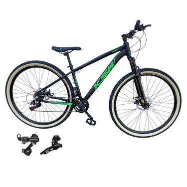 Imagem de Bicicleta Ksw Xlt Aro 29 21v Cambios Shimano Pneu Faixa Amarelo, Preto