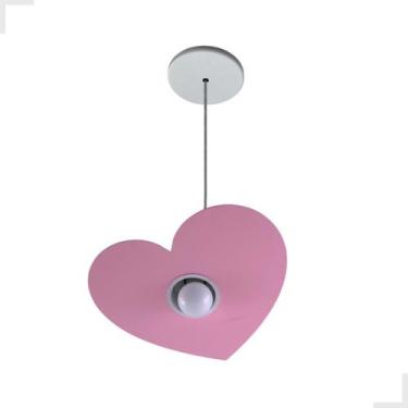 Imagem de Luminária Pendente - Coração Rosa - quarto menina infantil - Vitrine d