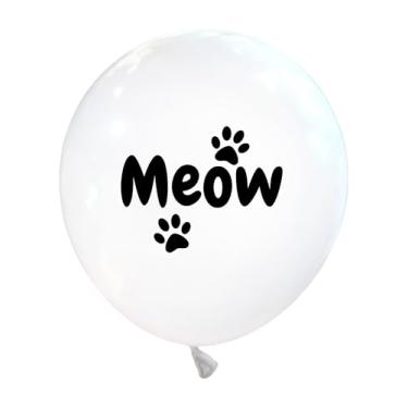 Imagem de Malayan Products Meow Balloons 12 Count Latex, Cat Birthday Decorations, Kitten Theme Party, Pet Adoption Event Supply, 12Inch Standard Size
