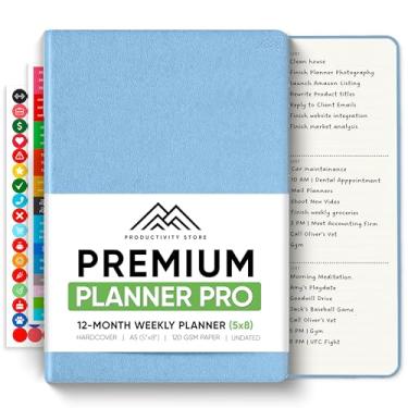 Imagem de PRODUCTIVITY STORE Pro - Undated, 2025 Planner, 14,7 cm x 21 cm - O planejador de produtividade nº 1 para alcançar seus objetivos de 2025 - Planner 2025-2026 - Azul - A5