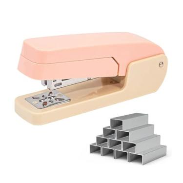 Imagem de Grampeador de mesa de escritório giratório de 360° com 1000 grampos padrão de 2,5 cm, grampeador compacto pequeno com braço oscilante para capacidade de 25 folhas, livreto, documento, encadernação de