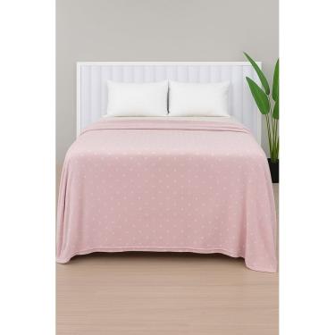 Imagem de Manta De Microfibra Estampa Poá Habitat Casal  - Poá Rosa