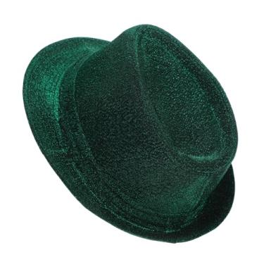 Imagem de LRXIYODE Chapéu Fedora de lantejoulas verdes para Patrick Day, acessório de fantasia brilhante para homens e mulheres, material confortável