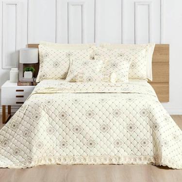 Imagem de Cobre Leito Queen Royale Percal 200 Fios Algodão 6 Peças Vanilla