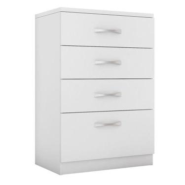 Imagem de Cômoda Astral 4 Gavetas Branco - Demóbile Branco Brilho