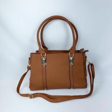 Imagem de Bolsa De Ombro Tote Tranversal Grande Com Alça De Mão marrom