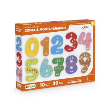 Imagem de Quebra Cabeça Infantil Conta E Monta Números Em Madeira - Junges 390