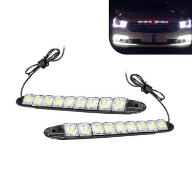 Imagem de Dogary 2 fitas de luzes diurnas, kits de fita de luz diurna de LED para carro, folga de alta potência, luz de neblina de ponto brilhante flexível, adequada para a maioria dos modelos de carros (branco