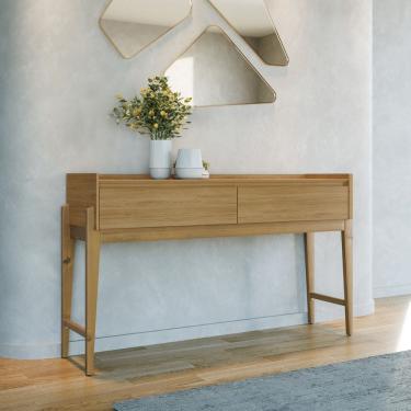 Imagem de Aparador 2 Gavetas com Pes de Madeira Macica Rennes Casa D